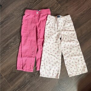 Old Navy Girls Pink and Cream Floral Jeans